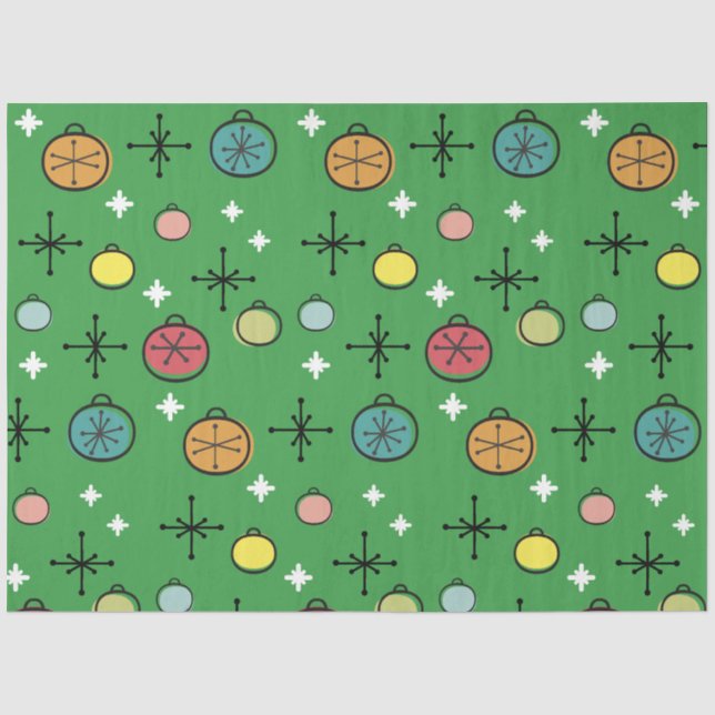Mittelalterliche Moderne Retro Weihnachtszeit Grün Seidenpapier (Vorderseite)