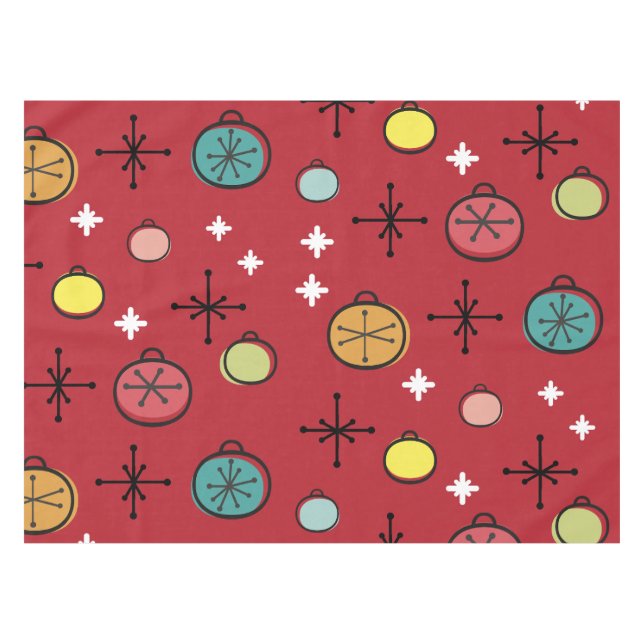 Mittelalterliche Moderne Retro Weihnachtszeit Rote Tischdecke (Vorderseite (Horizontal))