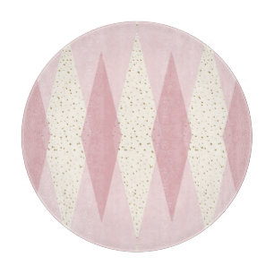 Mittelalterliche moderne rosa Argyle-Schneidbrett Schneidebrett