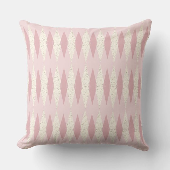 Mittelalterliche moderne rosa Raute Kissen Kissen (Vorderseite)