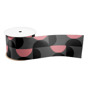 Mittelalterliche Moderne rosa schwarz und grau Satinband