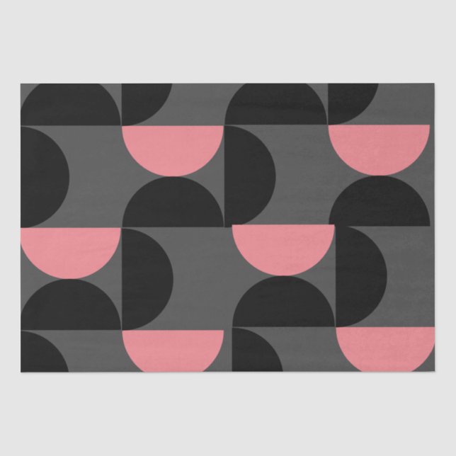 Mittelalterliche Moderne rosa schwarz und grau Seidenpapier (Vorderseite)