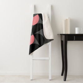 Mittelalterliche Moderne rosa Schwarz und Grau Sherpadecke