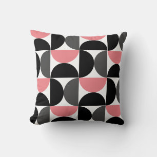 Mittelalterliche Moderne rosa Schwarz und Weiß Kissen