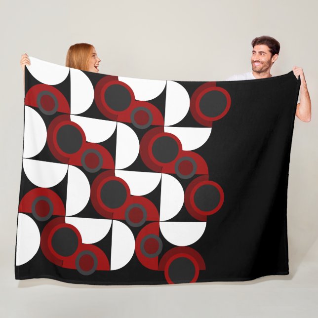 Mittelalterliche Moderne Rot, Schwarz und Grau Fleecedecke (Beispiel)