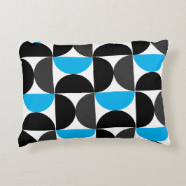 Mittelalterliche Moderne Schwarz Blau und Grau Dekokissen