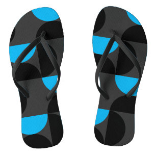 Mittelalterliche Moderne Schwarz Blau und Grau Flip Flops