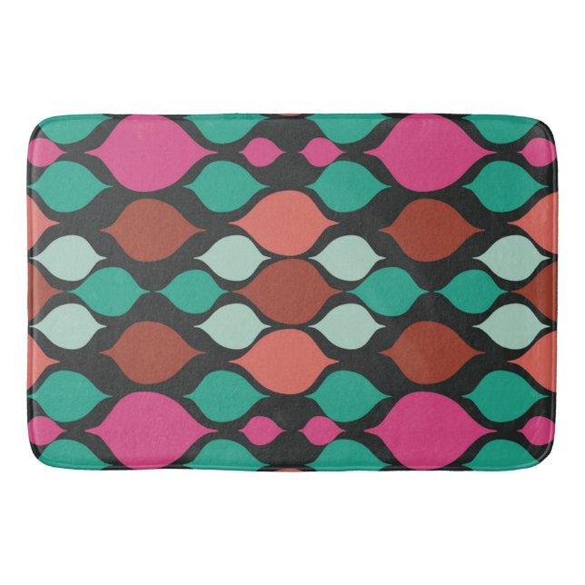 Mittelalterliche Moderne Schwarze Geometrie Badematte (Vorderseite)