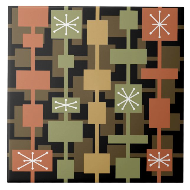 Mittelalterliche Moderne Schwarze mehrfarbig Fliese (Vorderseite)