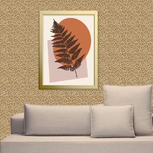 Mittelalterliche moderne Silhouette in Braun und B Poster