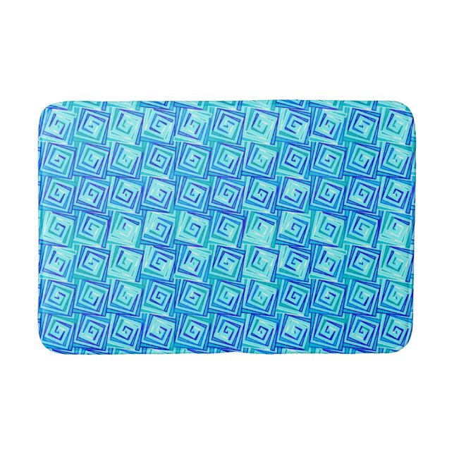 Mittelalterliche Moderne Spiralen - aqua multi Badematte (Vorderseite)