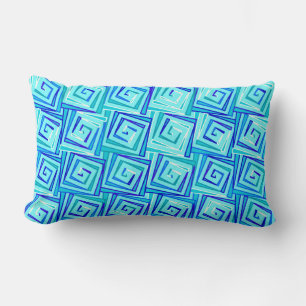 Mittelalterliche Moderne Spiralen - aqua multi Lendenkissen