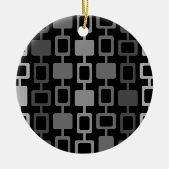 Mittelalterliche moderne Square Columns Black Gray Keramik Ornament (Vorne)