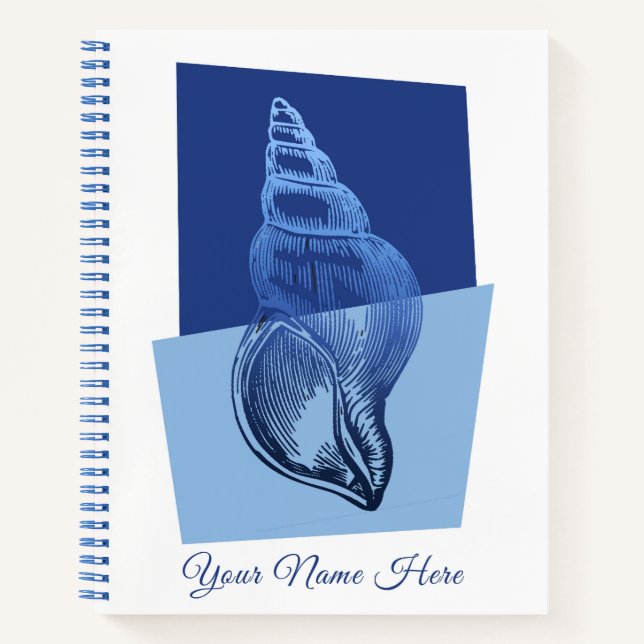 Mittelalterliche moderne Turban Muschel Ocean Blue Notizbuch (Vorderseite)