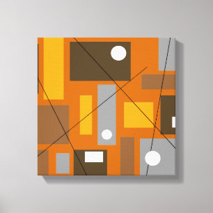 Mittelalterliche, moderne, umrissene Canvas Abstra Leinwanddruck