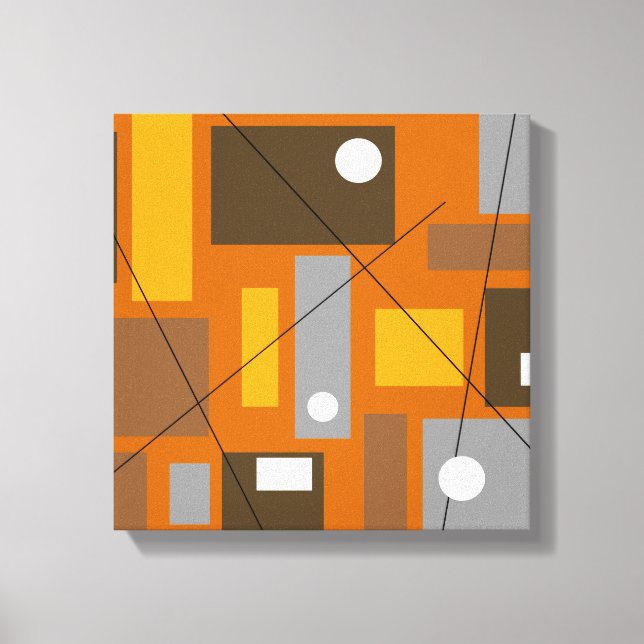 Mittelalterliche, moderne, umrissene Canvas Abstra Leinwanddruck (Vorderseite)