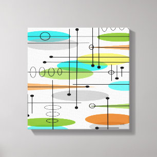 Mittelalterliche, moderne, umrissene Canvas Abstra Leinwanddruck