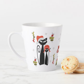 Mittelalterliche moderne Weihnachtskatzenjause Tas Milchtasse