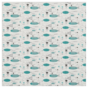 Mittelalterliche moderne Whimsikfische Retro Aquam Stoff