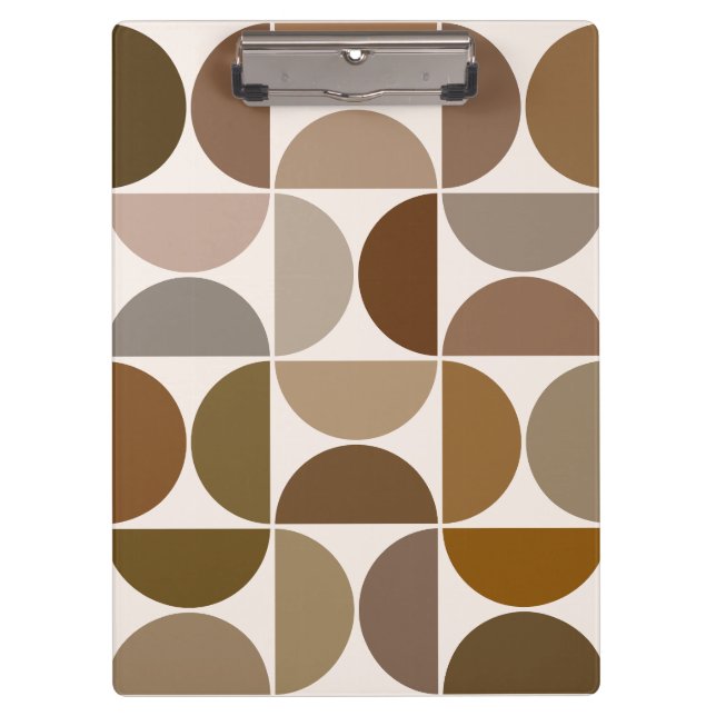 Mittelalterliche Moderne Zeitkreise Browns+Cream Klemmbrett (Vorderseite)