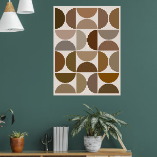 Mittelalterliche Moderne Zeitkreise Browns+Cream Poster