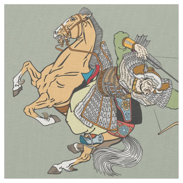 mittelalterliche Mongol-Kriegerfabrik Stoff (Nahaufnahme)