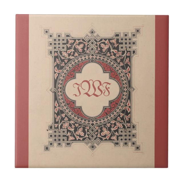 Mittelalterliche Monogramm keltische Knochen Vinta Fliese (Vorderseite)