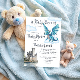 Mittelalterliche niedliche Baby Dragon Babydusche Einladung
