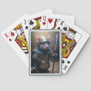 Mittelalterliche Ratte mit Speedspielkarten Spielkarten