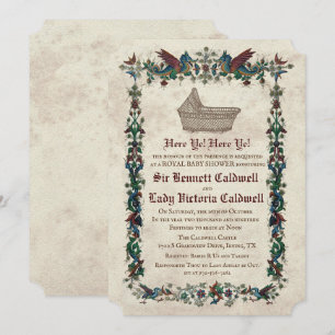 Mittelalterliche Renaissance-Baby-Shower-Einladung Einladung
