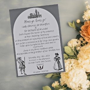 Mittelalterliche Renaissance-Bogenstich-Hochzeit Einladung