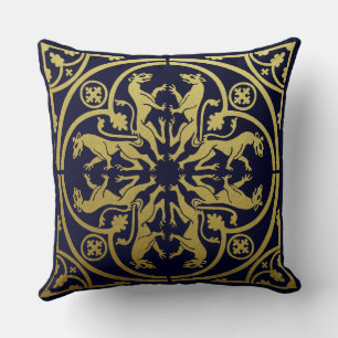 Mittelalterliche Renaissance Herald Lion Leopard M Kissen