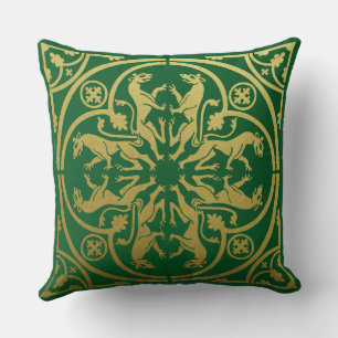 Mittelalterliche Renaissance Herald Lion Leopard M Kissen