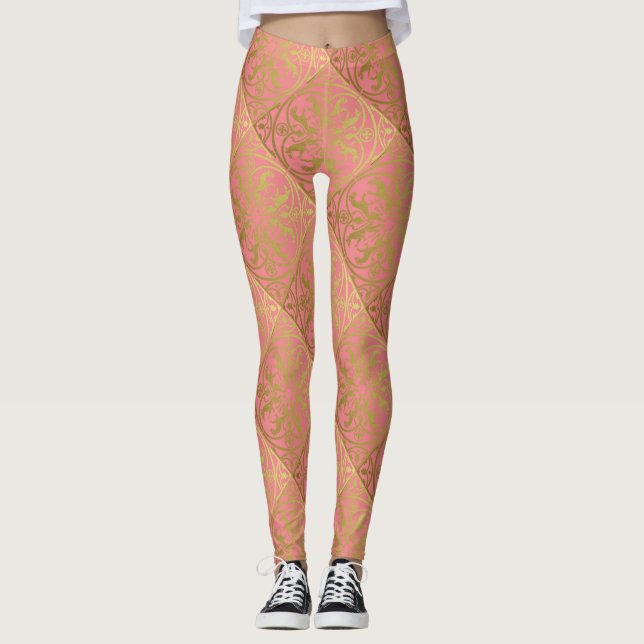 Mittelalterliche Renaissance Herald Lion Leopard M Leggings (Vorderseite)