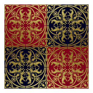 Mittelalterliche Renaissance Herald Lion Leopard M Poster