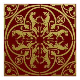 Mittelalterliche Renaissance Herald Lion Leopard M Poster