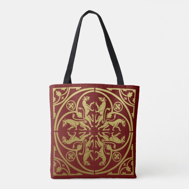 Mittelalterliche Renaissance Herald Lion Leopard M Tasche (Rückseite)