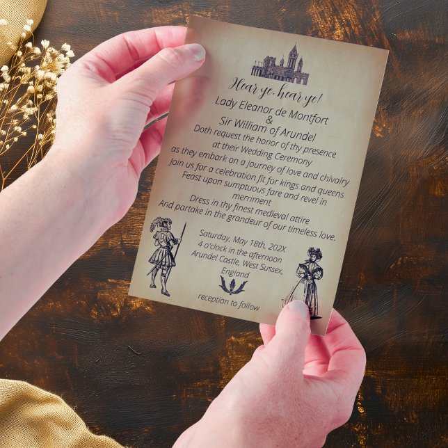 Mittelalterliche Renaissance-Imitate (Medieval Renaissance Faux Parchment Wedding Vellum Invitations)