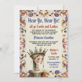 Mittelalterliche Renaissance-Prinzessin zum Geburt Einladung