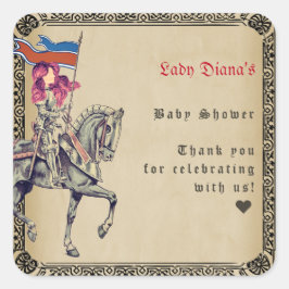 Mittelalterliche Renaissance Ritter Renfaire Babyd Quadratischer Aufkleber