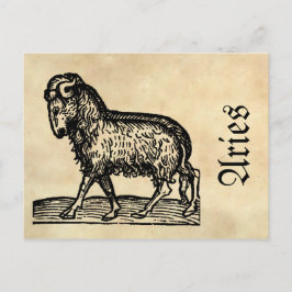 Mittelalterliche Renaissance Zodiac Symbol Aries Postkarte
