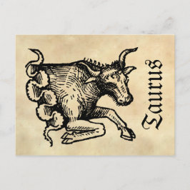 Mittelalterliche Renaissance Zodiac Symbol Taurus Postkarte