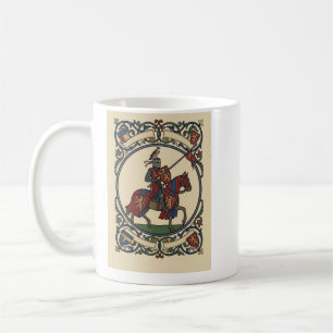 Mittelalterliche Ritter auf einem heraldischen Pfe Kaffeetasse