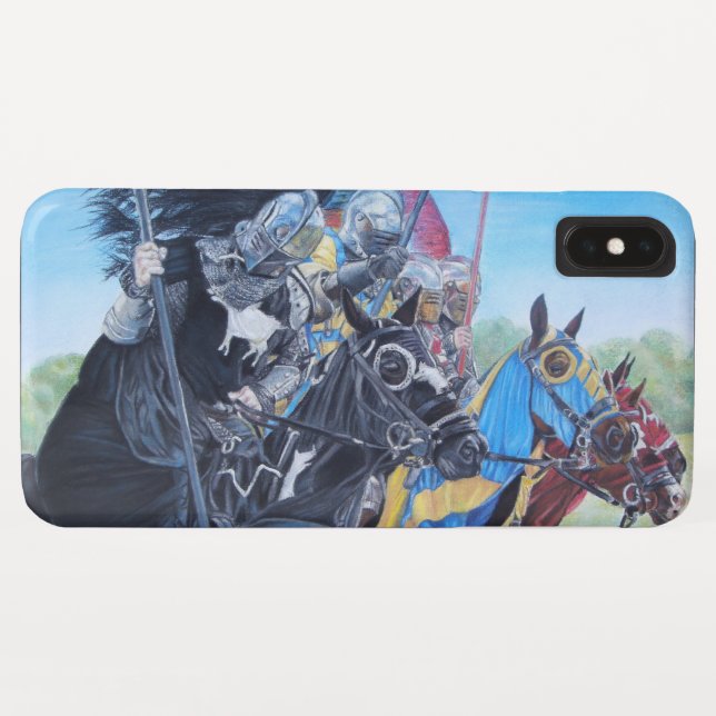 mittelalterliche Ritter auf Pferden historisch Case-Mate iPhone Hülle (Rückseite (Horizontal))