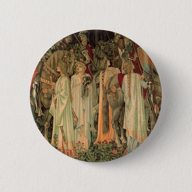Mittelalterliche Ritter des Runden Tisches Button (Vorderseite)