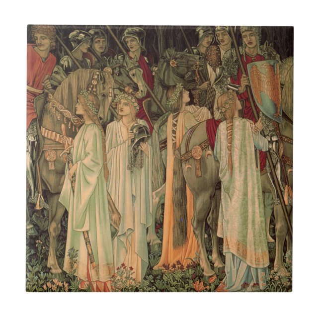 Mittelalterliche Ritter des Runden Tisches Fliese (Vorderseite)