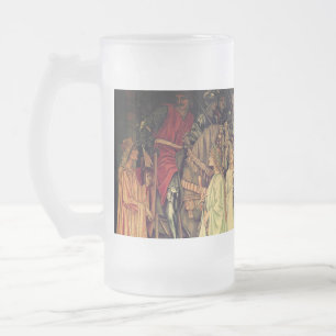 Mittelalterliche Ritter des Runden Tisches Mattglas Bierglas