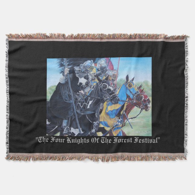 mittelalterliche Ritter, die auf den Pferden Decke (Vorderseite)
