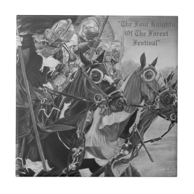 mittelalterliche Ritter, die auf Fliese (Vorderseite)