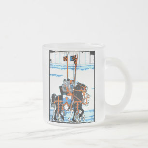 Mittelalterliche Ritter-mattierte GlasTasse Mattglastasse